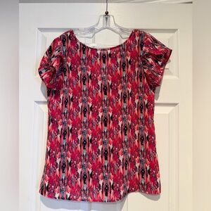 Women’s Pink Patterned Short Sleeve Top